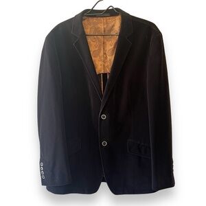 Andrew Fezza Men's Blazer Sport Coat 42R Black Corduroy Baxter EUC